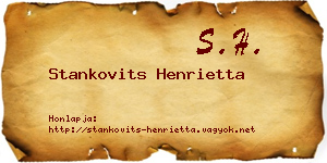 Stankovits Henrietta névjegykártya